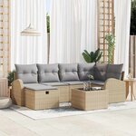 vidaXL Ensemble de canapé de jardin 7 Pièces beige et gris clair