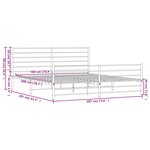 vidaXL Cadre de lit métal sans matelas avec pied de lit noir 180x200cm