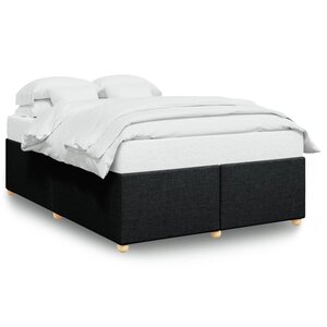 vidaXL Cadre de lit sans matelas noir 160x200 cm tissu