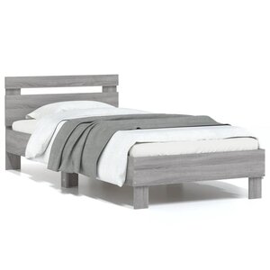 vidaXL Cadre de lit sans matelas avec tête de lit 90x200 cm