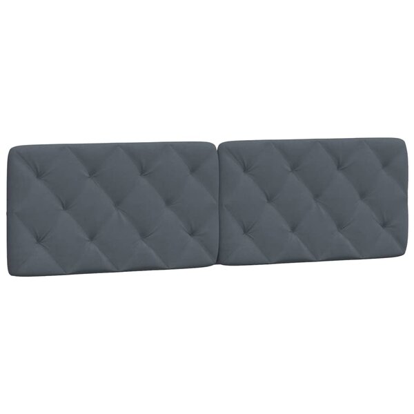 vidaXL Coussin de tête de lit gris foncé 183 cm velours