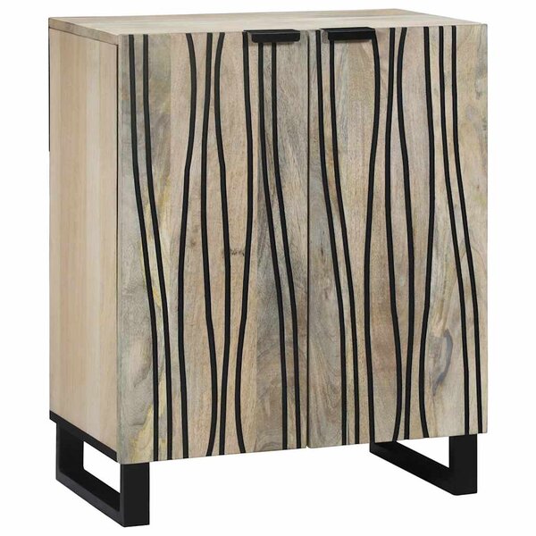 vidaXL Buffet Blanc 60 x 33 5 x 75 cm Bois de mangue massif