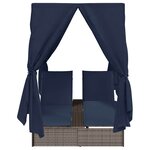 vidaXL Chaiselongue double avec toit et rideaux avec des rideaux Gris