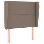 vidaXL Tête de lit avec oreilles Taupe 93x23x118/128 cm Tissu
