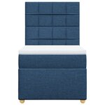 vidaXL Sommier à lattes de lit avec matelas Bleu 90x200 cm Tissu