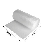 Lot de 1 rouleau de film papier bulle tricouche Aircap largeur 50 cm x longueur 50 mètres