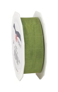Organza sheer 25-m-rouleau 25 mm olive