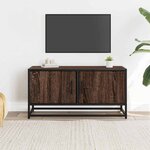 vidaXL Meuble TV chêne marron 80x34 5x40 cm bois d'ingénierie et métal