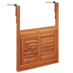 vidaXL Table suspendue de balcon 64 5x44x80 cm Bois d'acacia massif