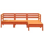 vidaXL Canapé de jardin 3 places repose-pied cire marron bois massif