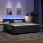 vidaXL Lit à ressort LED Gris foncé et blanc 200 x 200 cm