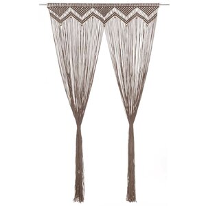 vidaXL Rideau en macramé Taupe 140x240 cm Coton