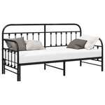 vidaXL Cadre de lit de jour Noir 80 x 200 cm Acier enduit de poudre