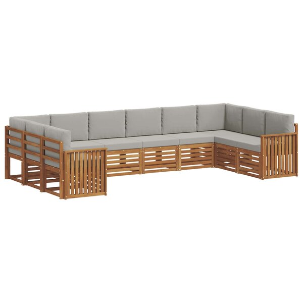 vidaXL Ensemble de canapé d'angle 10 Pièces Gris Naturel et Clair