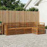 vidaXL Ensemble de canapé d'angle 4 Pièces Naturel Bois d'Acacia Massif