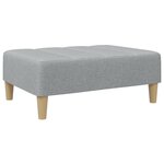 vidaXL Canapé-lit à 2 places avec repose-pied gris clair tissu