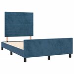 vidaXL Cadre de lit sans matelas bleu foncé 120x190 cm velours