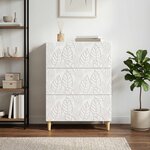 vidaXL Armoire à tiroirs Blanc brillant 66 x 34 5 x 90 cm