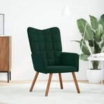 vidaXL Chaise de relaxation Vert foncé Velours