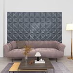 vidaXL Panneaux muraux 3D 48 Pièces 50x50 cm gris origami 12 m²