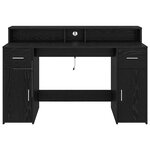 vidaXL Bureau avec porte Chêne noir 140 x 55 x 91 cm Bois d'ingénierie
