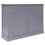 vidaXL Buffet avec 10 tiroirs Gris 113x30x79 cm Bois