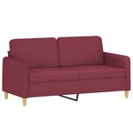 vidaXL Canapé 2 places avec oreillers bordeaux 140 cm tissu