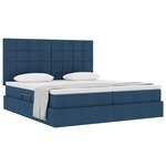 vidaXL Lit de Rangement Bleu 200 x 200 cm Cuir synthétique