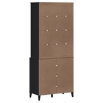vidaXL Buffet VIKEN noir 80x40x190 cm bois massif de pin