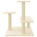 vidaXL Arbre à chat avec griffoirs en sisal crème 61 cm