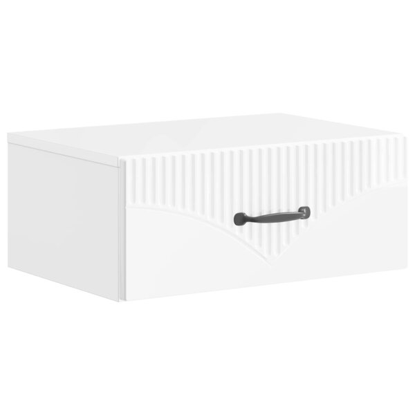 vidaXL Cabinet de chevet mural Blanc brillant 49 x 34 5 x 20 cm
