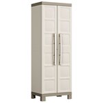 Keter Armoire de rangement à étagères Excellence Beige et taupe 182 cm