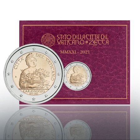Pièce de monnaie 2 euro commémorative Vatican 2021 BU – Le Caravage