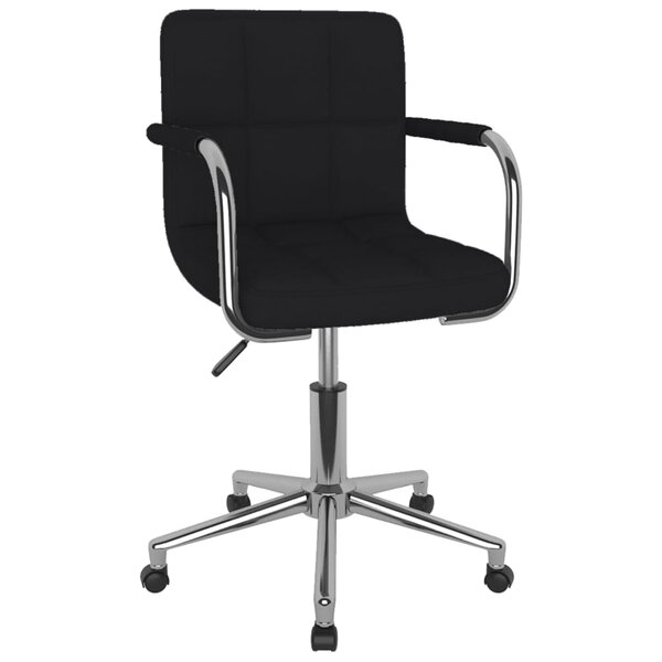 vidaXL Chaise pivotante de salle à manger Noir Tissu