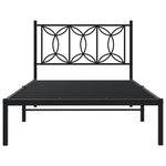 vidaXL Cadre de lit métal avec tête de lit noir 100x190 cm