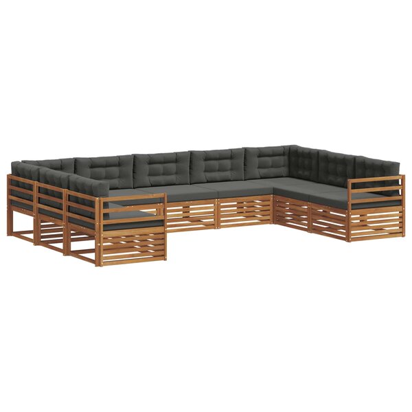vidaXL Ensemble de canapés d'extérieur 9 pc Naturel et Anthracite