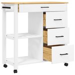 vidaXL Chariot de cuisine MONZA 84x40x88 5 cm bois massif de pin
