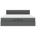 VidaXL Cadre de lit ottoman avec matelas gris foncé 200x200 cm tissu