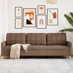 vidaXL Canapé à 3 places Marron 210 cm Tissu