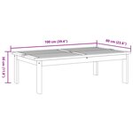 vidaXL Table de jardin 100x60x30 cm bois d'acacia solide