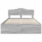 vidaXL Cadre de lit Gris Sonoma 140 x 200 cm Bois de pin massif