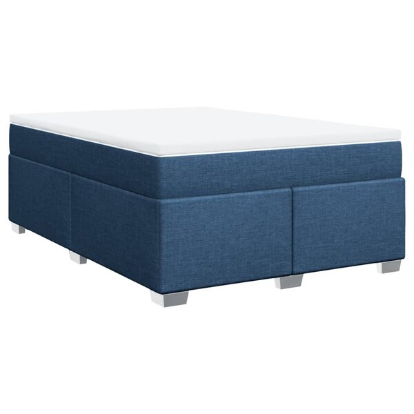 vidaXL Sommier à lattes de lit avec matelas Bleu 160x200 cm Tissu