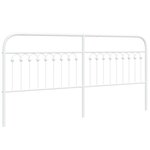 vidaXL Tête de lit métal blanc 193 cm
