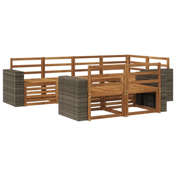 vidaXL Ensemble de canapés d'extérieur 7 pc Naturel Polyester