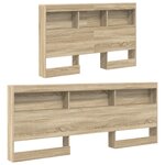 vidaXL Lit bibliothèque chêne Sonoma 120x200 cm en bois d'ingénierie