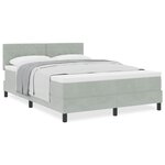 Lit à sommier avec matelas vidaXL Gris clair 140x200 cm Velours