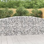 vidaXL Paniers à gabions arqués 4 Pièces 400x50x100/120 cm Fer galvanisé