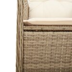 vidaXL Chaises inclinables de jardin lot de 2 avec table beige rotin