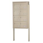 Bloc collectif Leabox  2x4  grade 3  simple face  Extérieur  fixation sur pieds à sceller   Ivoire RAL 1015  finition brillante