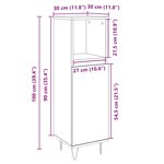 vidaXL Armoire salle de bain chêne sonoma 30x30x100 cm